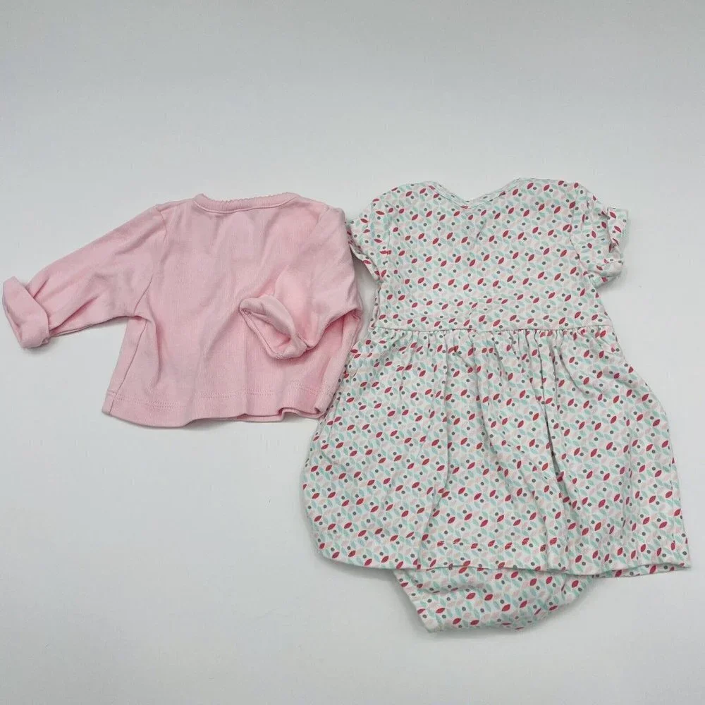 Carters Baby Girl 2 Piece Dress Set with Cardigan Size 3 Months in Pink 1821 - Picture 5 of 6